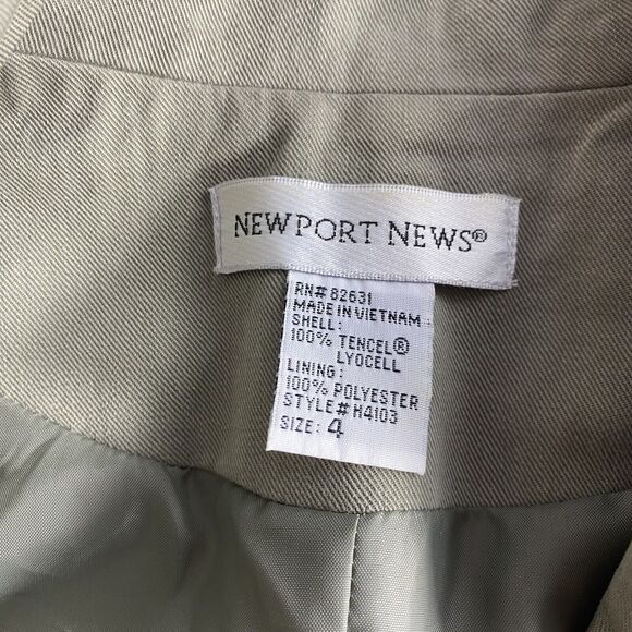 Vintage Newport News Barn Chore Blazer Jacket Women Size 4‎ Olive Green Utility - Picture 8 of 9
